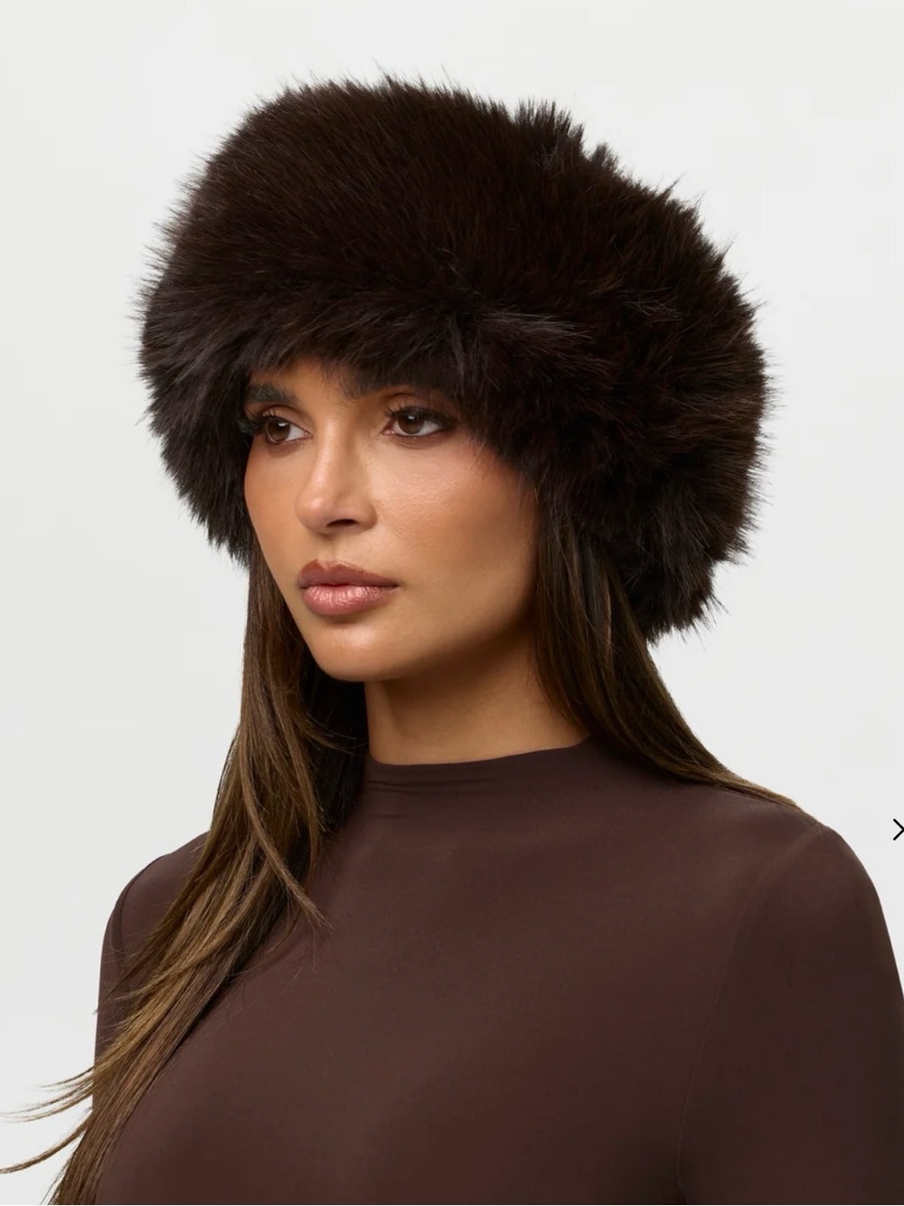 Naked wardrobe -burgundy faux fur plush headband - Picture 4 of 4
